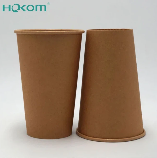 Hongkang Environmentally Friendly PE Coated Disposable Single Wall Kraft Paper Cups